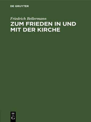 cover image of Zum Frieden in und mit der Kirche